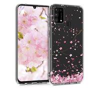 kwmobile Coque Compatible avec Samsung Galaxy M31 - Housse de téléphone Protection Souple en TPU - Rose Clair-Brun foncé-Transparent