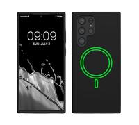 kwmobile Coque Compatible avec Samsung Galaxy S22 Ultra Coque - Housse téléphone en TPU Silicone Compatible avec MagSafe - Noir