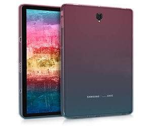 kwmobile Coque Compatible avec Samsung Galaxy Tab S4 10.5 - Coque Housse protectrice pour téléphone en Silicone Fuchsia-Bleu-Transparent