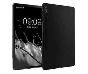 kwmobile Coque Compatible avec Samsung Galaxy Tab S8+ Plus/Galaxy Tab S7+ Plus - Coque Housse protectrice pour téléphone en Silicone Noir Haute Brillance