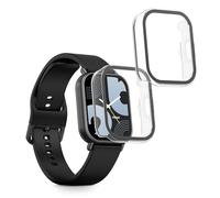 kwmobile Coque Compatible avec Xiaomi Redmi Watch 5 Lite Coque - 2X Étui Cadre écran en Verre trempé pour Fitness Tracker - Transparent