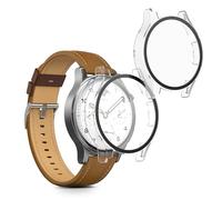 kwmobile Coque Compatible avec Xiaomi Watch S1 Pro Coque - 2X Étui Cadre écran en Verre trempé pour Fitness Tracker - Transparent