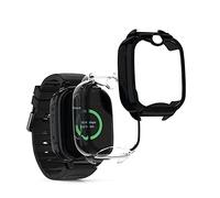 kwmobile Coque Compatible avec Xplora XGO 2 Coque - 2X Étui Cadre écran en Verre trempé pour Fitness Tracker - Noir-Transparent