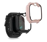 kwmobile Coque Compatible avec Xplora XGO 2 Coque - 2X Étui Cadre écran en Verre trempé pour Fitness Tracker - Noir-Rose Ancien