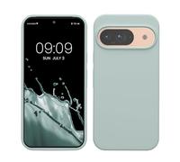 kwmobile Coque Compatible Google Pixel 9 Coque - Coque Compatible avec Google Pixel 9 Pro Coque - Housse de téléphone Portable en Silicone Souple - Chargement sans Fil - Cool Mint