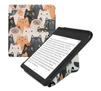 kwmobile Coque liseuse Compatible avec Kobo Libra Colour - Coque étui de Protection à Rabat en Simili Cuir - Orange-Noir-Blanc