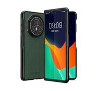 kwmobile Coque Pliable Compatible avec Honor Magic V3 - Étui de Protection en Simili Cuir Pliant - Vert foncé