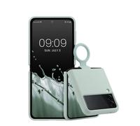 kwmobile Coque Pliable Compatible avec Samsung Galaxy Z Flip 3 5G - Étui de Protection Pliable en TPU avec Porte-clés - Cool Mint