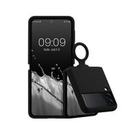kwmobile Coque Pliable Compatible avec Samsung Galaxy Z Flip 3 5G - Étui de Protection Pliable en TPU avec Porte-clés - Noir