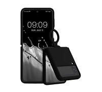 kwmobile Coque Pliable Compatible avec Samsung Galaxy Z Flip4 - Étui de Protection Pliable en TPU avec Porte-clés - Noir