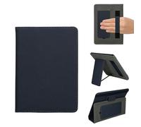 kwmobile Coque Pochette Liseuse pour Liseuse de 6 à 7 Pouces - Étui à Rabat pour Liseuses Électroniques eReader avec Sangle et Fermeture Élastique - Bleu foncé