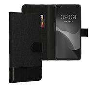 kwmobile Coque Portefeuille Compatible avec OnePlus Nord CE 3 Lite 5G / Nord N30 5G - Étui à Rabat Simili Cuir avec Compartiment Cartes - Anthracite-Noir