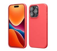 kwmobile Coque pour iPhone 15 Pro Max Coque - Housse de téléphone Fine en Silicone avec Surface Douce et Anti-Choc - Corail Fluo