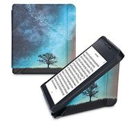 kwmobile Coque pour liseuse électronique Kobo Libra 2 - Coque Rabat liseuse en Simili Cuir - Étui de Protection Bleu-Gris-Noir
