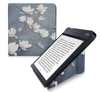 kwmobile Coque pour liseuse électronique Kobo Libra H2O - Coque Rabat liseuse en Simili Cuir - Étui de Protection Taupe-Blanc-Bleu-Gris