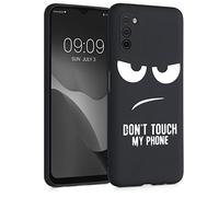 kwmobile Coque pour Smartphone Compatible avec Samsung Galaxy A03s - Housse de téléphone en Silicone Blanc-Noir