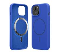 kwmobile Coque pour téléphone pour Apple iPhone 15 - Coque avec Bords en Silicone - Dos magnétique Compatible MagSafe - Disponible en Bleu Baltique