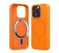kwmobile Coque pour téléphone pour Apple iPhone 16 Pro - Coque avec Bords en Silicone - Dos magnétique Compatible MagSafe - Disponible en Orange fruitée