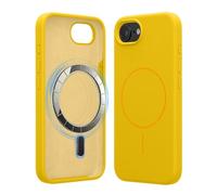 kwmobile Coque pour téléphone pour Apple iPhone 16e - Coque avec Bords en Silicone - Dos magnétique Compatible MagSafe - Disponible en Jaune radieux