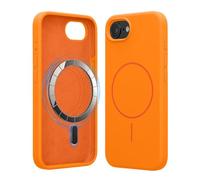 kwmobile Coque pour téléphone pour Apple iPhone 17e / iPhone 16e - Coque avec Bords en Silicone - Dos magnétique Compatible MagSafe - Disponible en Orange fruitée