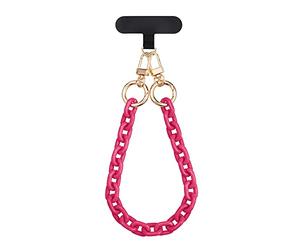 kwmobile Dragonne téléphone Portable - Bracelet chaîne Sangle de Poignet lanière pour Transport Smartphone avec Insert 35 x 1,4 cm - Fuchsia