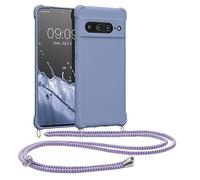 kwmobile Étui à bandoulière compatible avec Google Pixel 7 Pro - Coque en silicone TPU avec sangle - Lavande