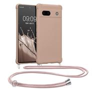 kwmobile Étui à bandoulière compatible avec Google Pixel 7a - Coque en silicone TPU avec sangle - Tourbillon de noix de coco