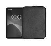kwmobile Étui Compatible avec 9,7"-11" Tablet Étui - Coque de Protection pour Tablette en Tissu 25,6 x 18,1 cm - Gris foncé
