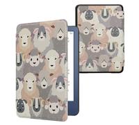 kwmobile Étui Compatible avec Amazon Kindle (2022/2024) Coque - Étui à Rabat magnétique Tablette eReader Similicuir - Blanc-Marron-Gris