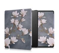 kwmobile Étui Compatible avec Amazon Kindle Oasis 10. Generation Coque - Étui à Rabat magnétique Tablette eReader Similicuir - Blanc-Noir
