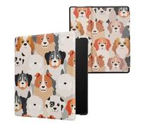 kwmobile Étui Compatible avec Amazon Kindle Oasis 10. Generation Coque - Étui à Rabat magnétique Tablette eReader Similicuir - Blanc-Marron Clair-Gris