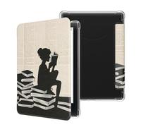 kwmobile Étui Compatible avec Amazon Kindle Paperwhite (2024)/Colorsoft Coque - Étui à Rabat Magnétique Tablette eReader en Similicuir - Noir-Beige