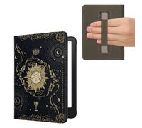 kwmobile Étui Compatible avec Amazon Kindle Paperwhite (2024)/Colorsoft Coque - Étui à Rabat magnétique Tablette eReader Similicuir avec Sangle - Bleu foncé-Jaune-Noir