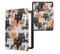 kwmobile Étui Compatible avec Amazon Kindle Paperwhite (2024)/Colorsoft Coque - Étui à Rabat magnétique Tablette eReader Similicuir - Orange-Noir-Blanc