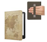 kwmobile Étui Compatible avec Amazon Kindle Paperwhite (2024)/Colorsoft Coque - Étui à Rabat magnétique Tablette eReader Similicuir avec Sangle - Marron-Marron Clair