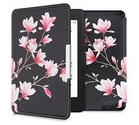 kwmobile Étui Compatible avec Amazon Kindle Paperwhite Coque - Étui à Rabat magnétique Tablette eReader Similicuir - Rose Clair-Blanc-Noir