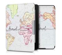 kwmobile Étui Compatible avec Amazon Kindle Paperwhite Coque - Étui à Rabat magnétique Tablette eReader Similicuir - Noir-Multicolore