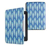 kwmobile Étui Compatible avec Amazon Kindle Paperwhite Coque - Étui à Rabat magnétique Tablette eReader Similicuir - Bleu-Bleu Clair-Blanc