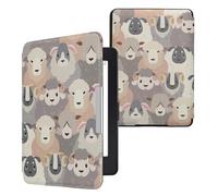 kwmobile Étui Compatible avec Amazon Kindle Paperwhite Coque - Étui à Rabat magnétique Tablette eReader Similicuir - Blanc-Marron-Gris