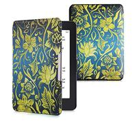 kwmobile Étui Compatible avec Amazon Kindle Paperwhite Coque - Étui à Rabat magnétique Tablette eReader Similicuir - Jaune-Bleu-Bleu foncé