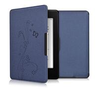 kwmobile Étui Compatible avec Amazon Kindle Paperwhite Coque - Étui à Rabat magnétique Tablette eReader Similicuir - Bleu foncé