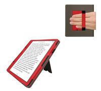 kwmobile Étui Compatible avec Amazon Kindle Scribe (2022/2024) Coque - Étui à Rabat magnétique Tablette eReader Similicuir - Rouge-Gris foncé