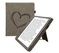 kwmobile Étui Compatible avec Amazon Kindle Scribe (2022/2024) Coque - Étui à Rabat magnétique Tablette eReader Daim synthétique - Gris