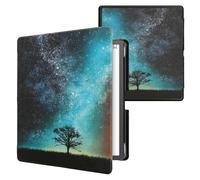 kwmobile Étui Compatible avec Amazon Kindle Scribe (2022/2024) Coque - Étui à Rabat magnétique Tablette eReader Similicuir - Bleu-Gris-Noir