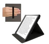 kwmobile Étui Compatible avec Amazon Kindle Scribe (2022/2024) Coque - Étui à Rabat magnétique Tablette eReader Similicuir avec Sangle - Bleu-Gris-Noir