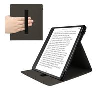 kwmobile Étui Compatible avec Amazon Kindle Scribe (2024) Coque - Étui à Rabat magnétique Tablette eReader Similicuir avec Sangle - Noir-Multicolore