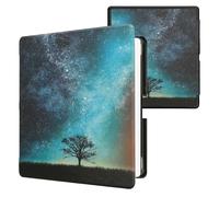 kwmobile Étui Compatible avec Amazon Kindle Scribe (2024) Coque - Étui à Rabat magnétique Tablette eReader Similicuir - Bleu-Gris-Noir