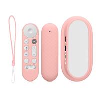 kwmobile Étui Compatible avec Google TV Streamer 4K - 2X Coque télécommande TV en Silicone - Housse télécommande TV - Rose Ancien