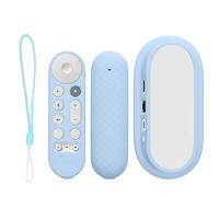 kwmobile Étui Compatible avec Google TV Streamer 4K - 2X Coque télécommande TV en Silicone - Housse télécommande TV - Bleu Clair