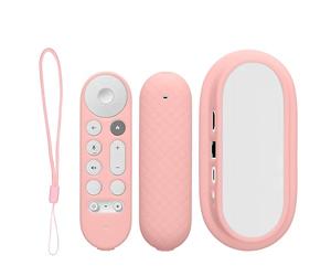 kwmobile Étui Compatible avec Google TV Streamer 4K - 2X Coque télécommande TV en Silicone - Housse télécommande TV - Rose Ancien